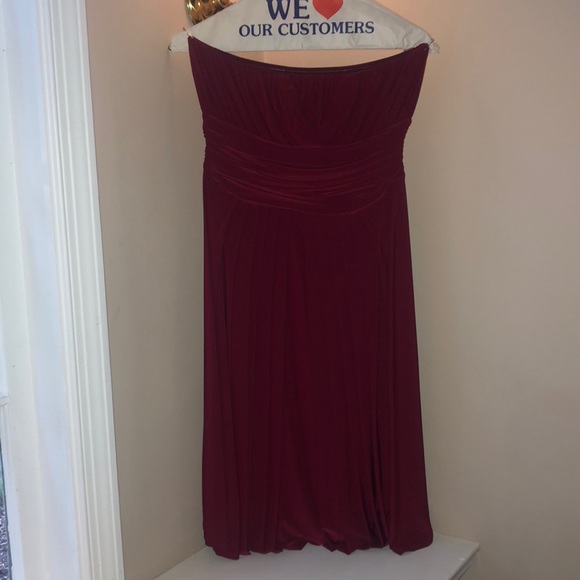 wine coloured cocktail dress